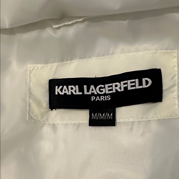 Karl Lagerfeld Off-White Textured Puffer Jacket - Picture 5 of 7